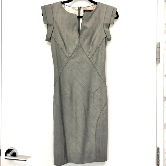 Ted Baker London | Dresses | Ted Baker Grey Suit Midi Dress A Line Us |  Poshmark